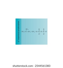 Δ3 -Isopentenyl pyrophosphate skeletal structure diagram.Organic molecule compound molecule scientific illustration.