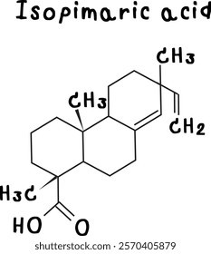 Isopimaric acid,chemical structure of Isopimaric acid illustration on transparency background