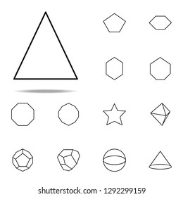 isosceles triangle icon. Geometric figures icons universal set for web and mobile