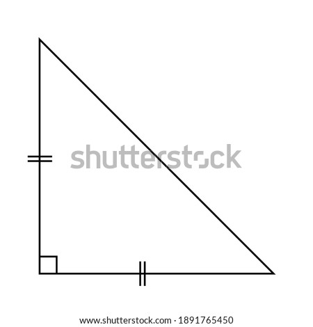 Isosceles triangle on white background