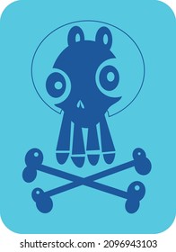 Isotype Icon Of A Funny And Animated Alien Skull