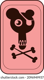 Isotype Icon Of A Funny And Animated Pirate Skull