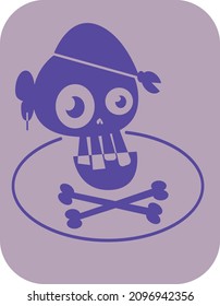 isotype for logo. funny and cheerful pirate skull