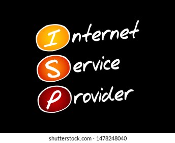 ISP - Internet Service Provider acronym, technology concept background