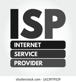 ISP - Internet Service Provider acronym, technology concept background