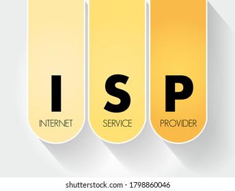 ISP - Internet Service Provider acronym, technology concept background