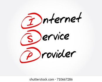 ISP - Internet Service Provider, acronym technology concept background