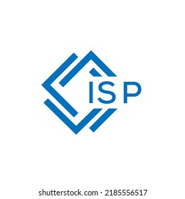 Logo-Design des ISP-Briefes auf weißem Hintergrund. Das Logo-Konzept des kreativen Kreativkreisbriefes von ISP. Design des ISP-Briefes.
