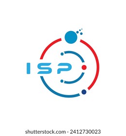 ISP letter technology logo design on white background. ISP creative initials letter IT logo concept. ISP letter design.