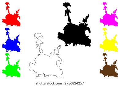 Isparta city (Republic of Türkiye, Turkey) map vector illustration, scribble sketch Isparta map