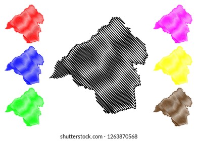 Isparta (Provinces of the Republic of Turkey) map vector illustration, scribble sketch Isparta ili map