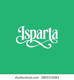 Isparta typography and calligraphy lettering design, decorative Turkish city name artwork for travel posters, souvenirs, postcards, cultural events and regional graphic projects.