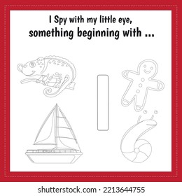 Ispy Christmas Worksheet Vector .