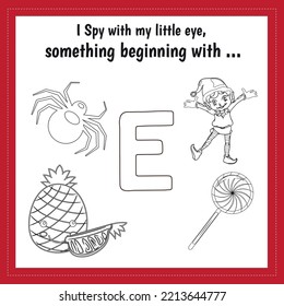 Ispy Christmas Worksheet Vector .