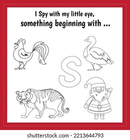 Ispy Christmas Worksheet Vector .