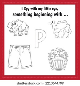Ispy Christmas Worksheet Vector .