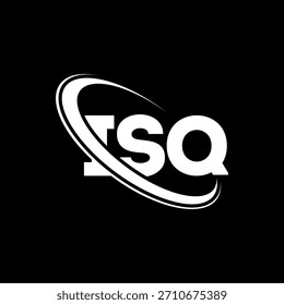 Logotipo de ISQ. Carta ISQ. Diseño del logotipo de la letra de ISQ. Logotipo de ISQ inicial enlazado con el círculo y el logotipo del monograma en mayúsculas. Tipografía ISQ para tecnología, negocio y marca inmobiliaria.