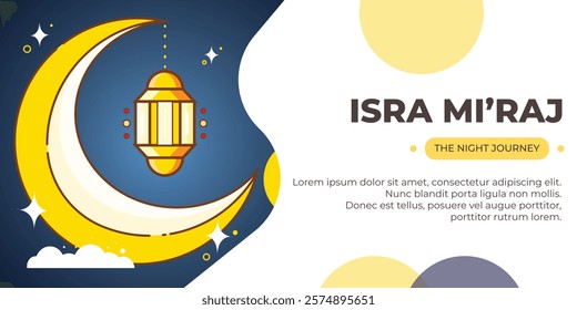 isra miraj background. vector illustration. night journey. can be used for banners, posters, and social media posts
