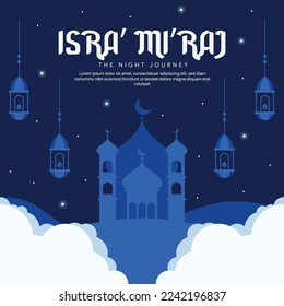 isra miraj banner illustration in flat design