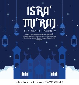 isra miraj banner illustration in flat design