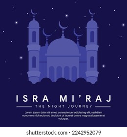 isra miraj banner illustration in flat design