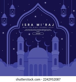 isra miraj banner illustration in flat design
