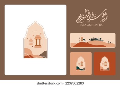 Isra mi'raj bohemian set islamic greeting