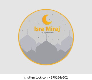 Isra Miraj Card Template Vector