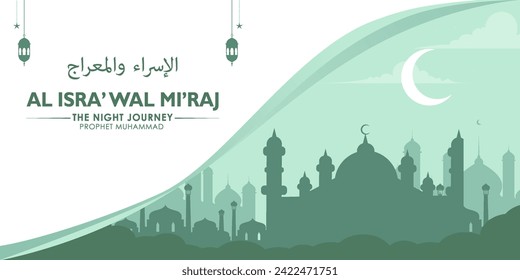 isra miraj, concept in flat design. posters, social media, and banners 