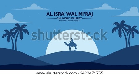 isra miraj, concept in flat design. posters, social media, and banners 