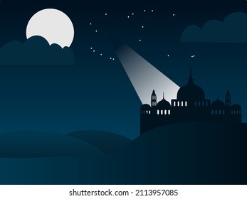 Isra Mi'raj flat design illustration