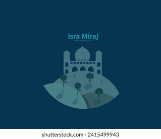 Isra Mi'raj Flat Illustration For Greeting Card