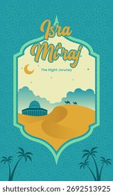 Isra Miraj Flat Vertical Poster Celebration Template