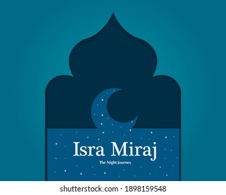 Isra and Miraj Greeting Card Vector