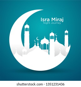 Isra' mi'raj illustration about mohammad prohet in night journey