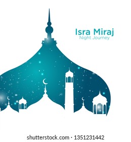 Isra' mi'raj illustration about mohammad prohet in night journey