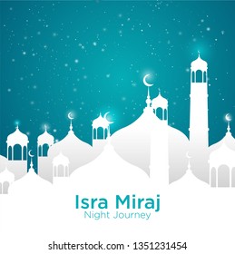 Isra' mi'raj illustration about mohammad prohet in night journey