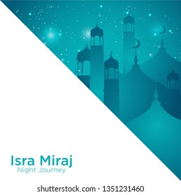 Isra' mi'raj illustration about mohammad prohet in night journey