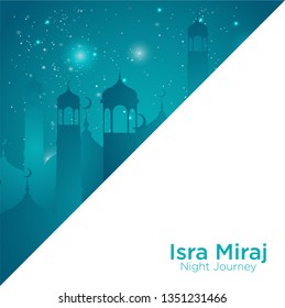 Isra' mi'raj illustration about mohammad prohet in night journey