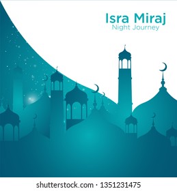 Isra' mi'raj illustration about mohammad prohet in night journey