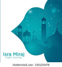 Isra' mi'raj illustration about mohammad prohet in night journey