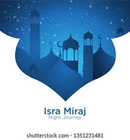 Isra' mi'raj illustration about mohammad prohet in night journey