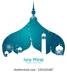 Isra' mi'raj illustration about mohammad prohet in night journey