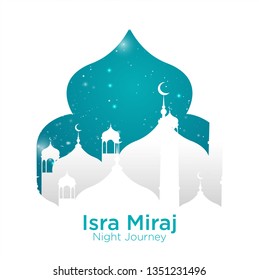 Isra' mi'raj illustration about mohammad prohet in night journey