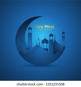 Isra' mi'raj illustration about mohammad prohet in night journey