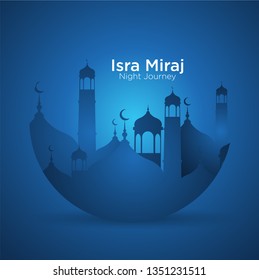 Isra' mi'raj illustration about mohammad prohet in night journey