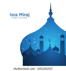 Isra' mi'raj illustration about mohammad prohet in night journey