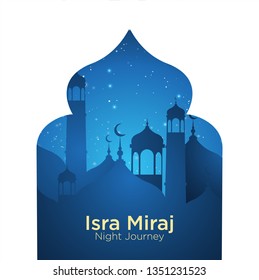 Isra' mi'raj illustration about mohammad prohet in night journey