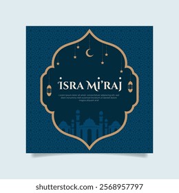 Isra miraj illustration in flat design. - Vector.