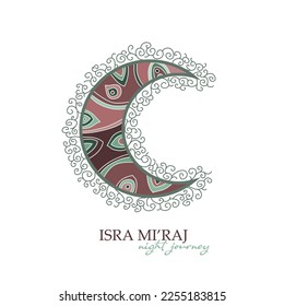 isra miraj, islamic celebration vector, moon ornament